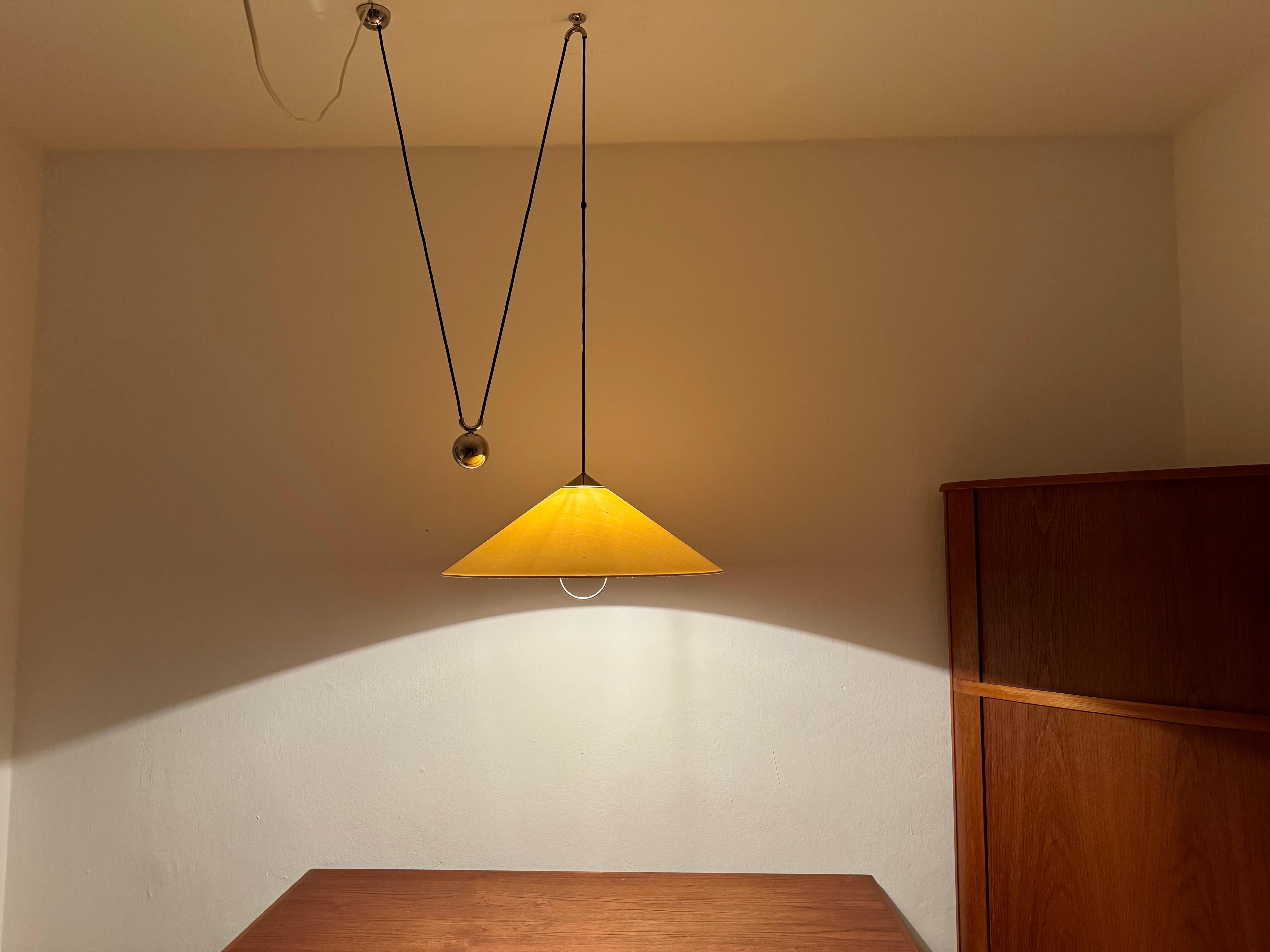 Large Adjustable Pendant Lamp with Counterweight by Florian Schulz For Sale 4
