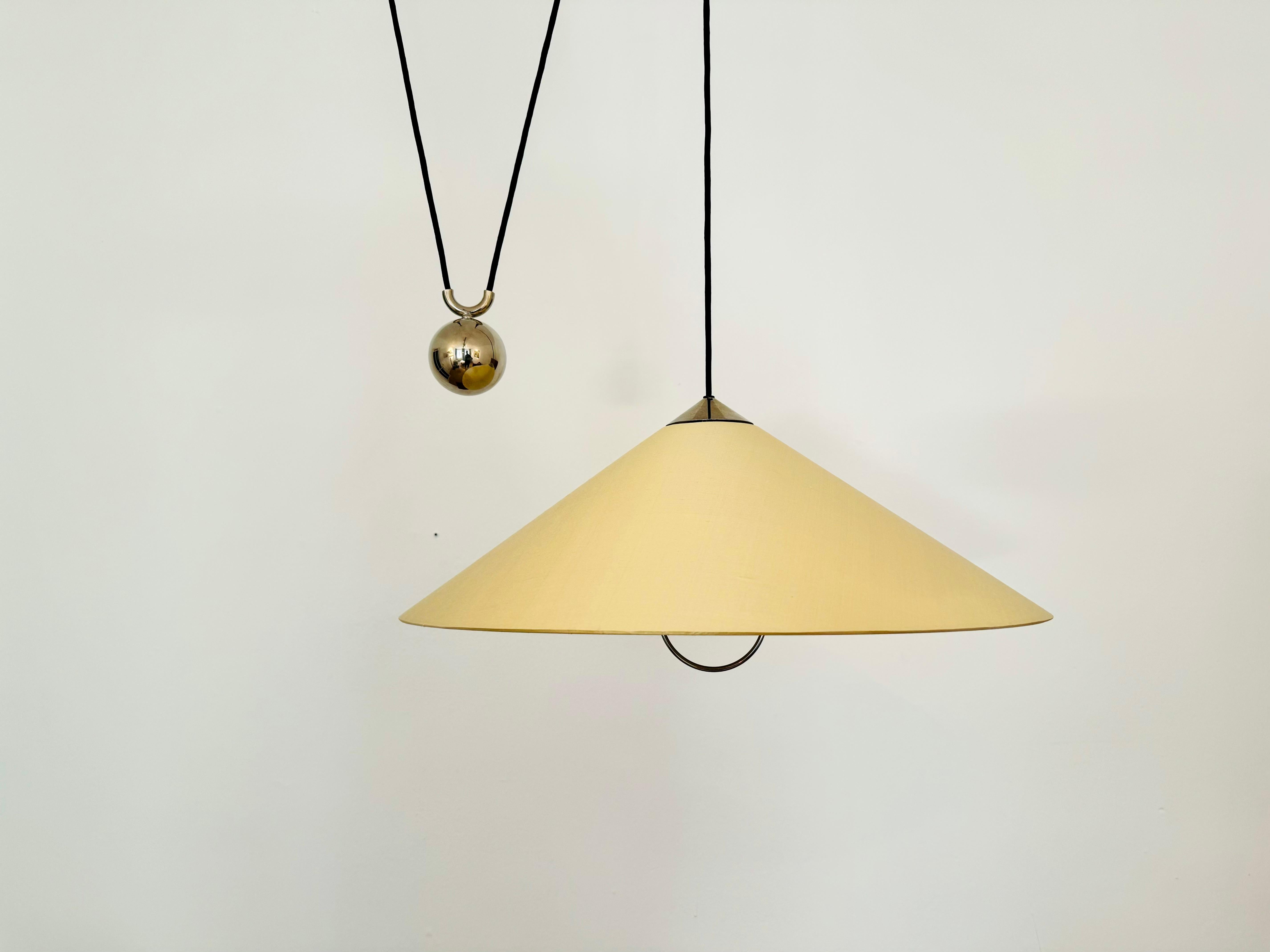 Mid-Century Modern Large Adjustable Pendant Lamp with Counterweight by Florian Schulz For Sale