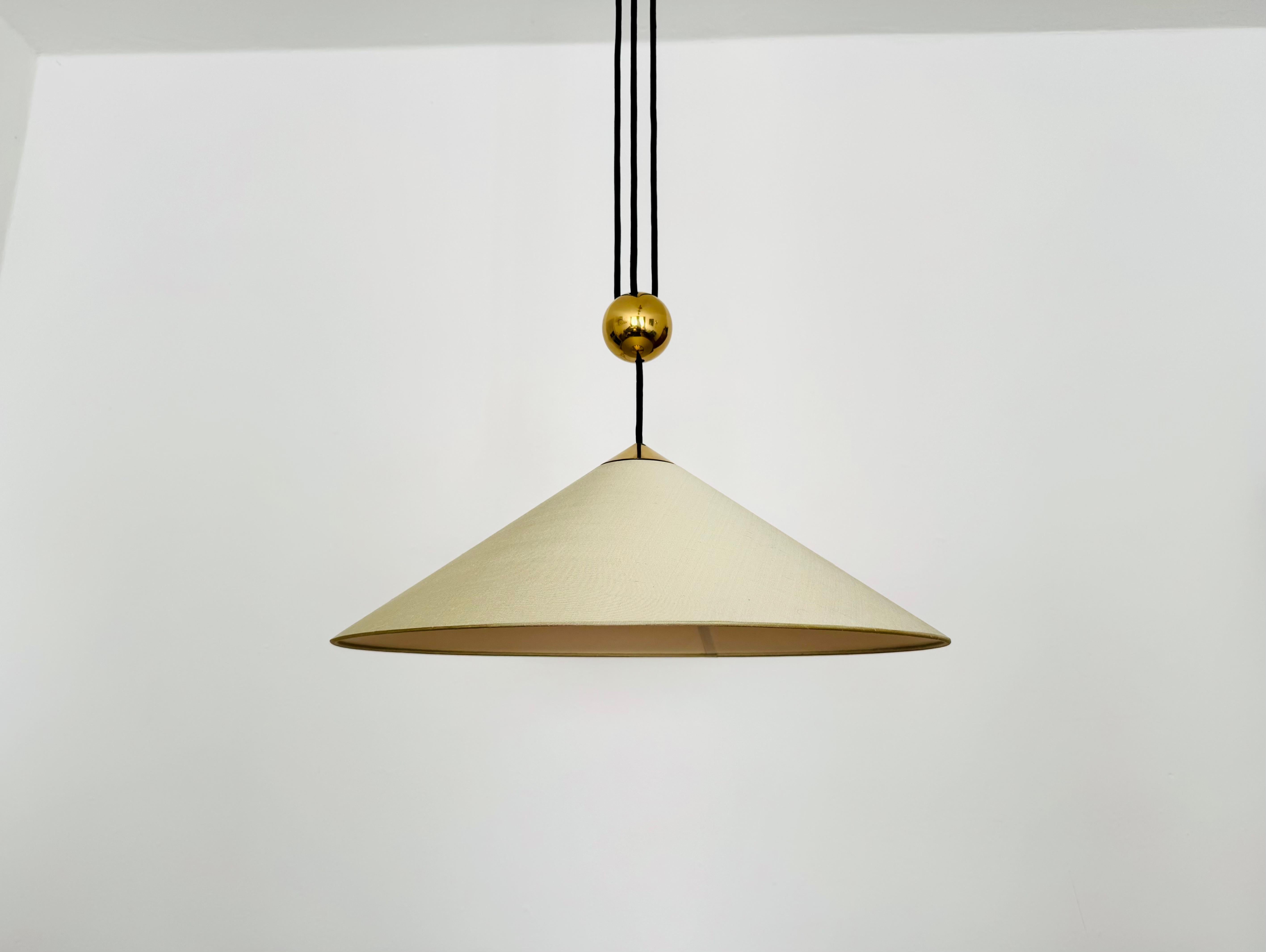 Mid-Century Modern Large Adjustable Pendant Lamp with Counterweight by Florian Schulz For Sale