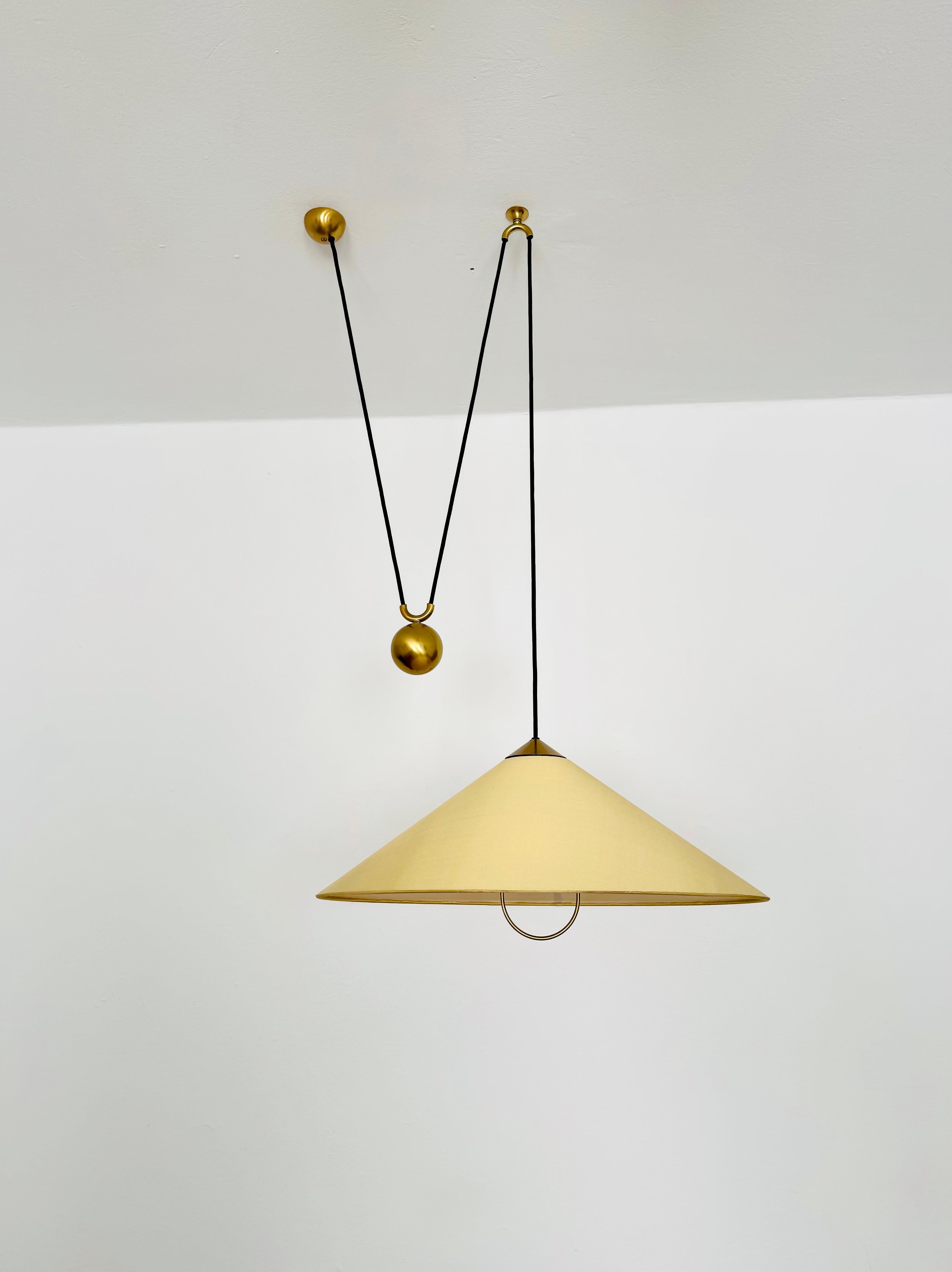 Mid-20th Century Large Adjustable Pendant Lamp with Counterweight by Florian Schulz For Sale