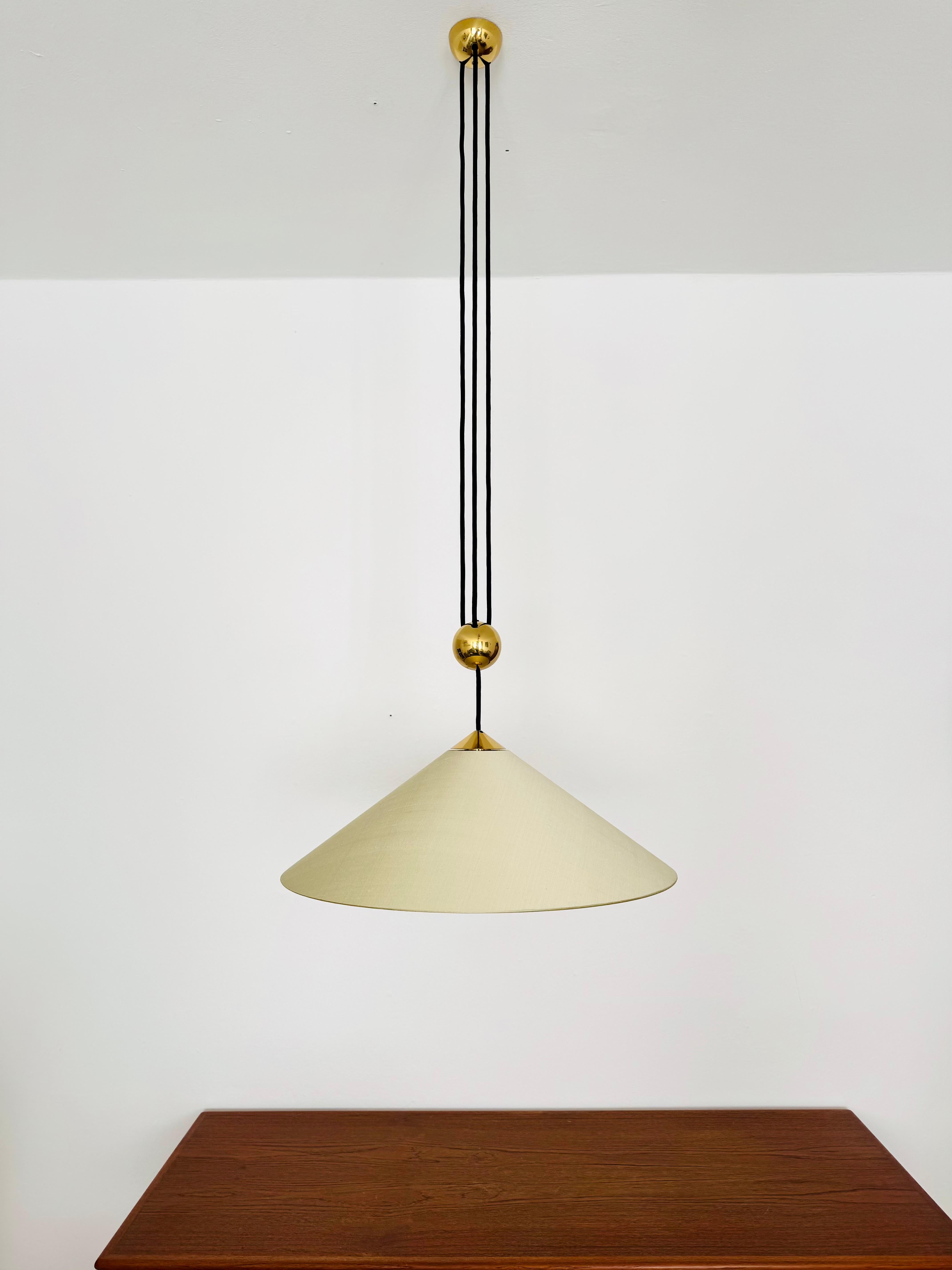 Mid-20th Century Large Adjustable Pendant Lamp with Counterweight by Florian Schulz For Sale