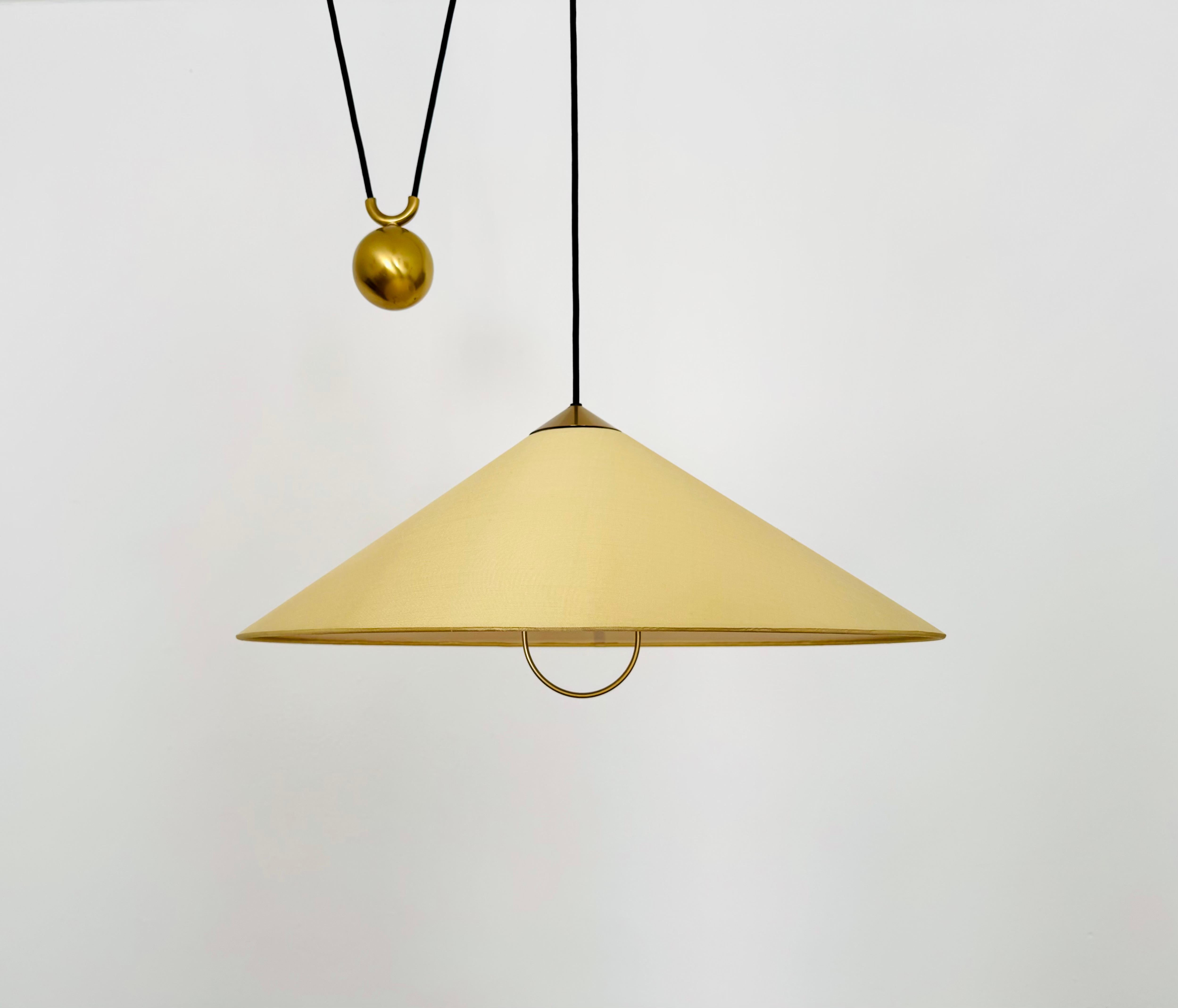 Metal Large Adjustable Pendant Lamp with Counterweight by Florian Schulz For Sale