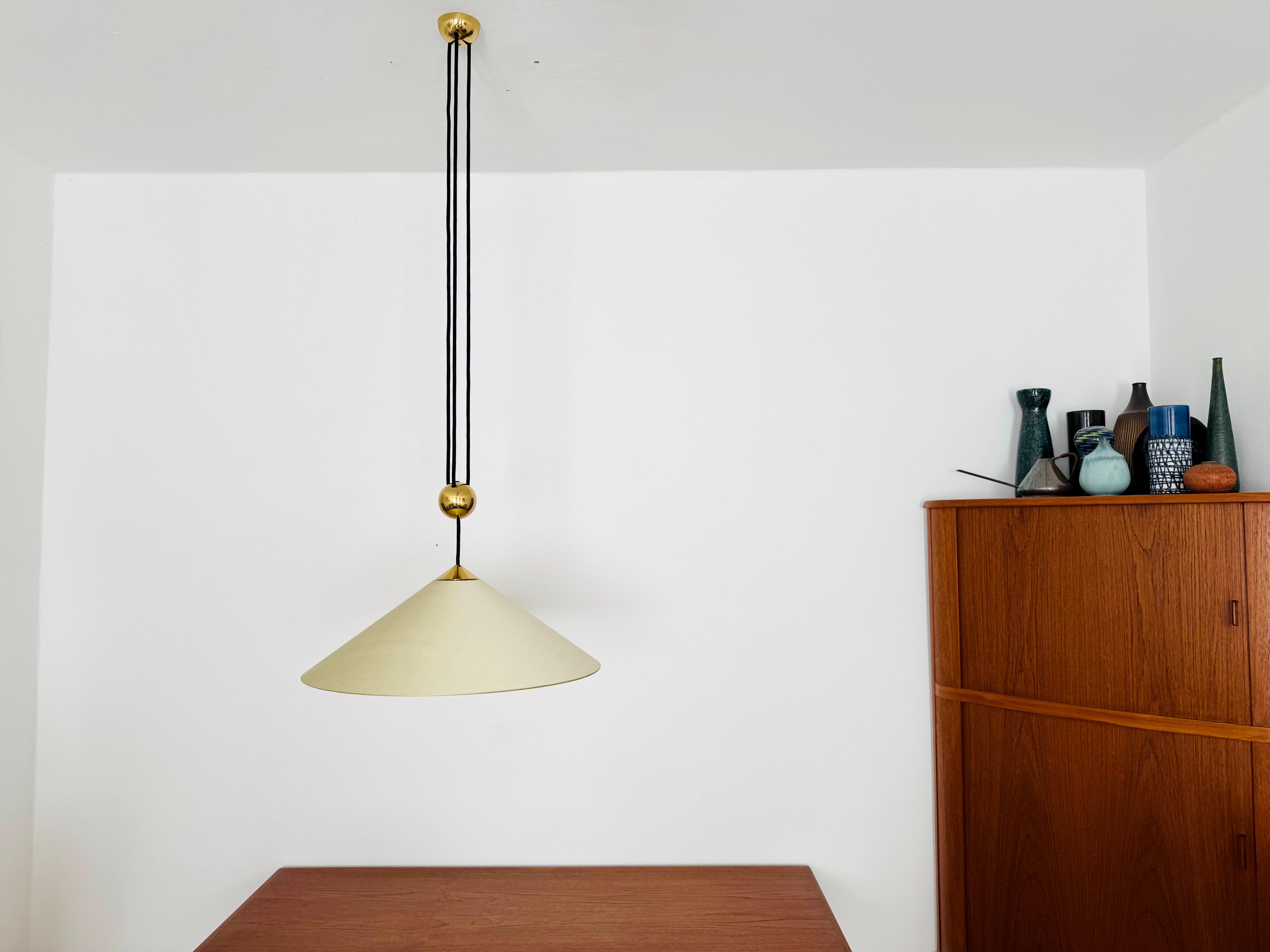 Metal Large Adjustable Pendant Lamp with Counterweight by Florian Schulz For Sale