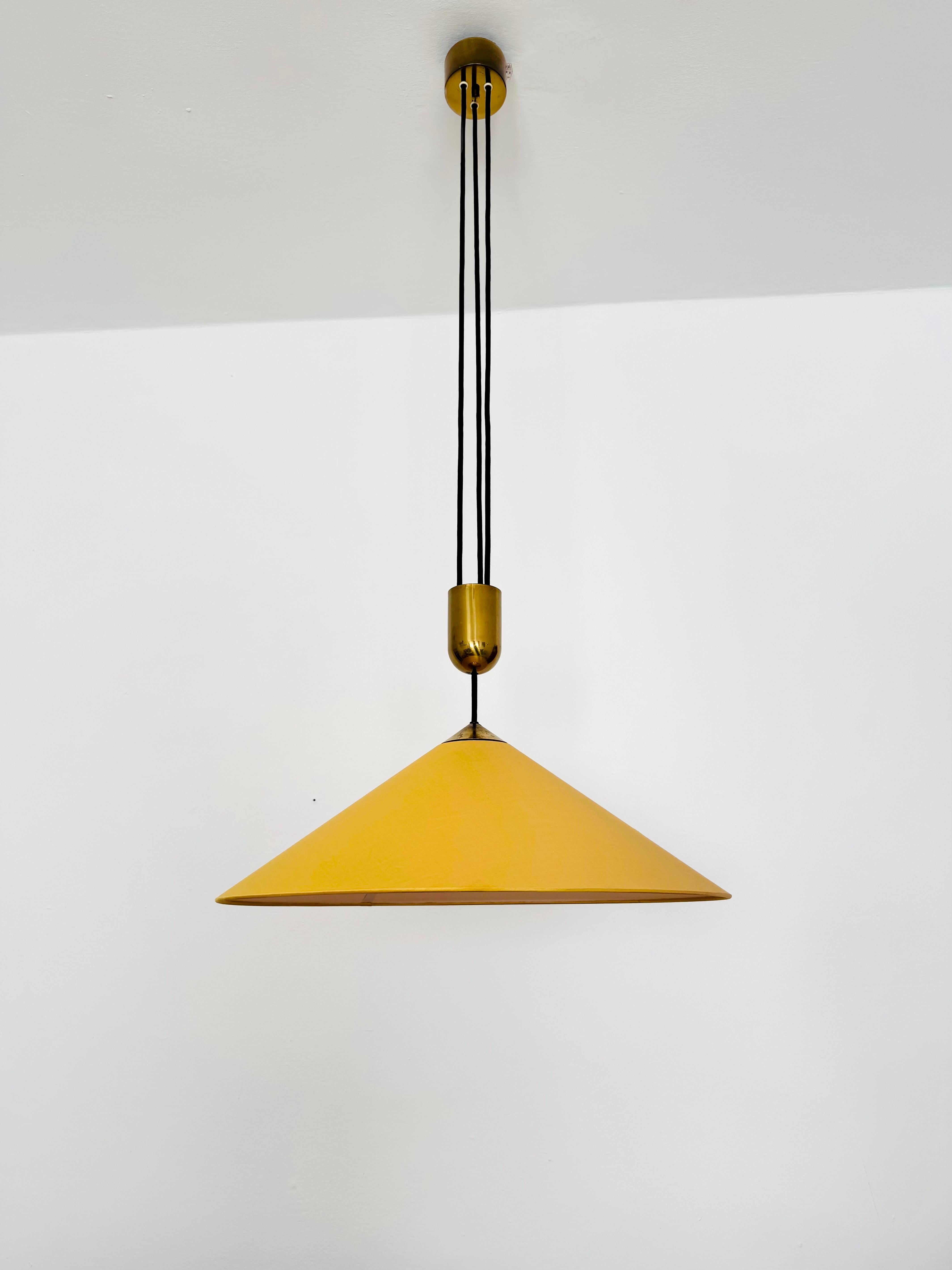 Metal Large Adjustable Pendant Lamp with Counterweight by Florian Schulz For Sale
