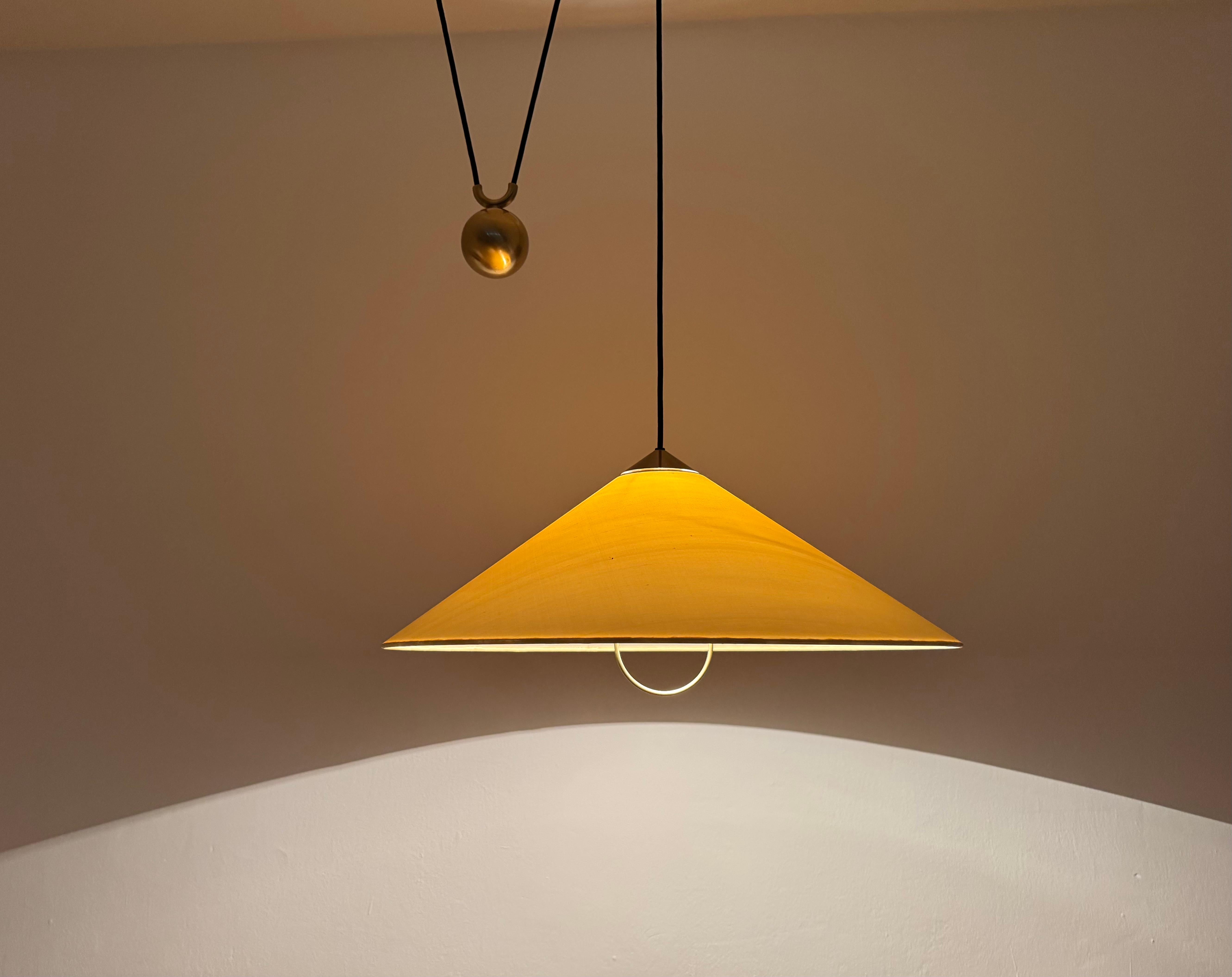 Large Adjustable Pendant Lamp with Counterweight by Florian Schulz For Sale 2