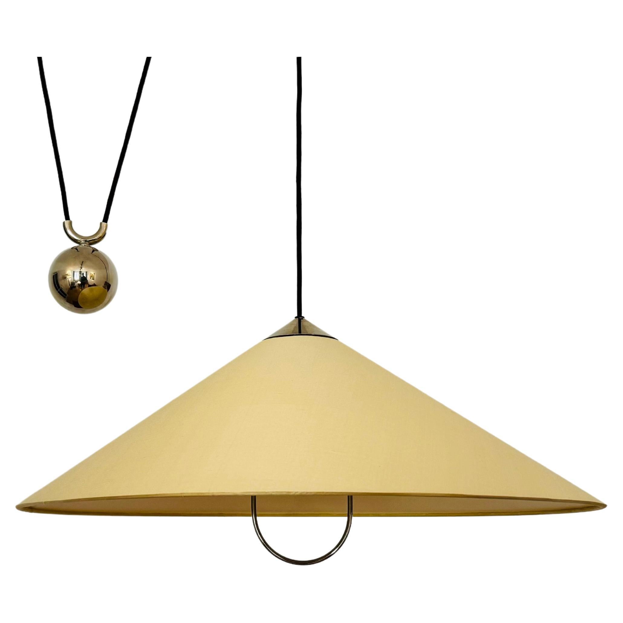 Large Adjustable Pendant Lamp with Counterweight by Florian Schulz For Sale