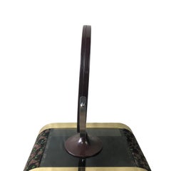 Gran Espejo de Mesa Ajustable Moderno de Mediano Siglo, Plástico Marrón y Acero