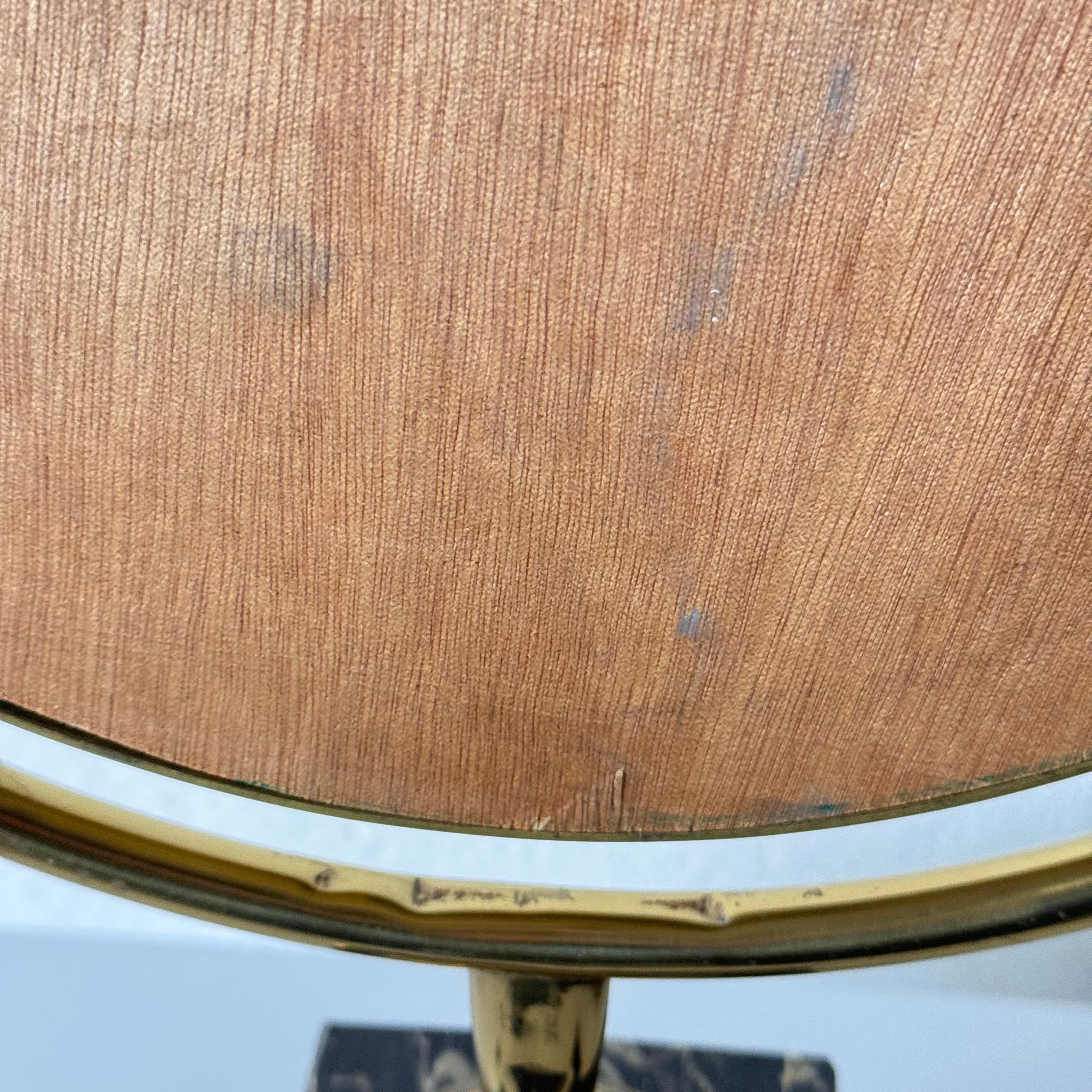 Grande specchio regolabile in ottone con base in marmo Portoro italiano, anni '60 in vendita 12