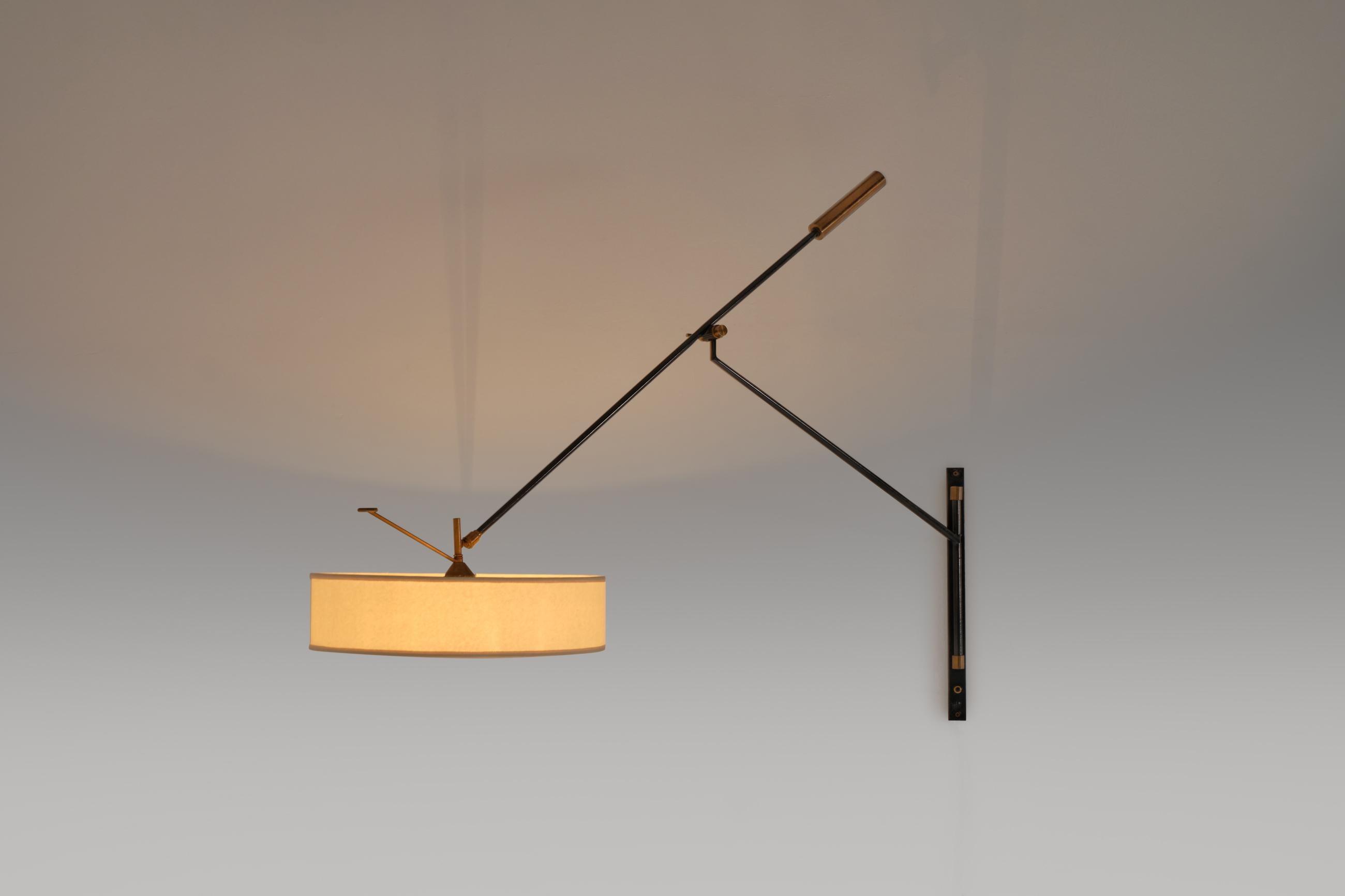 Large Adjustable Wall Lamp by Arlus, France 1950s 3