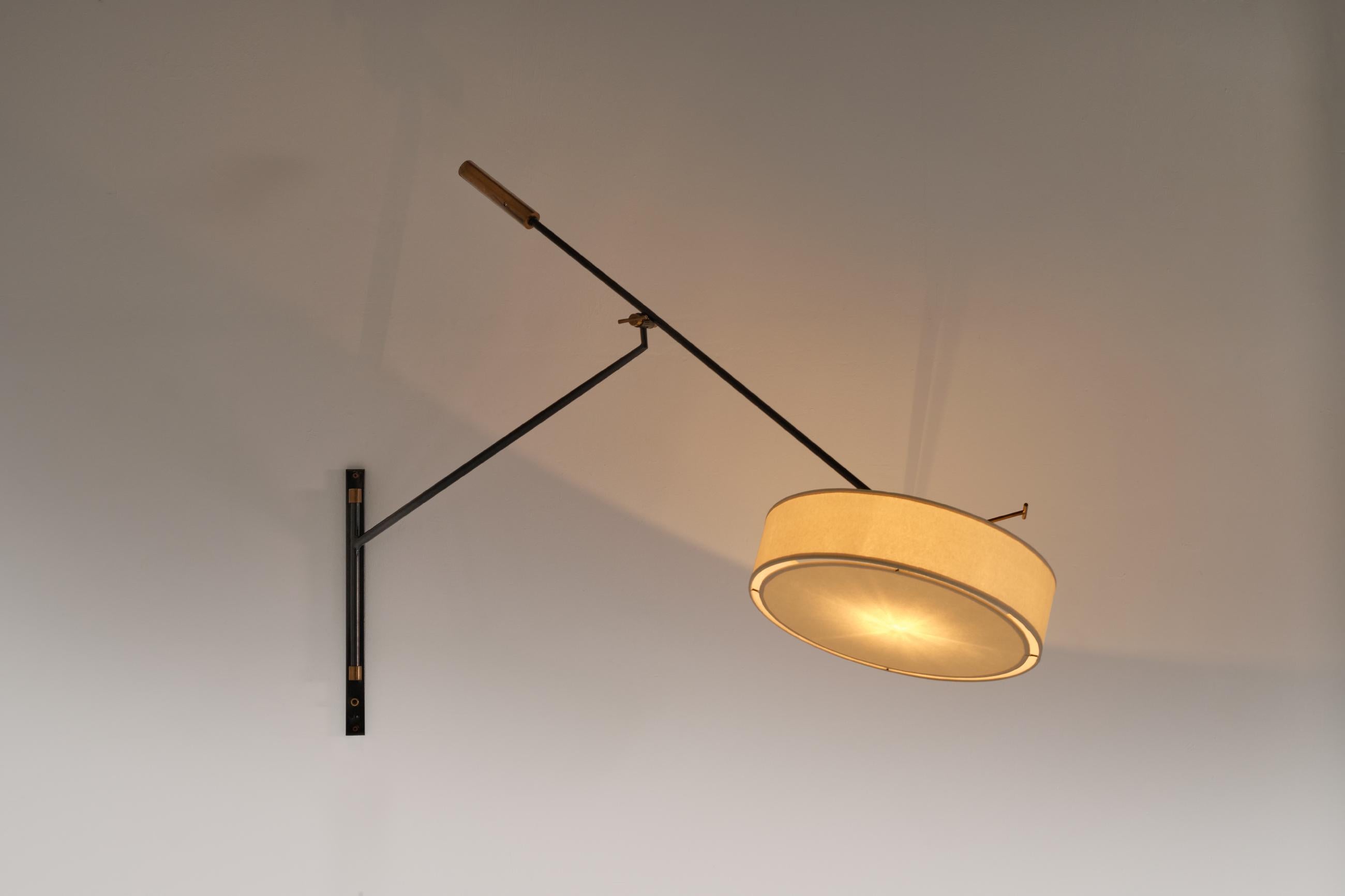Large Adjustable Wall Lamp by Arlus, France 1950s 2