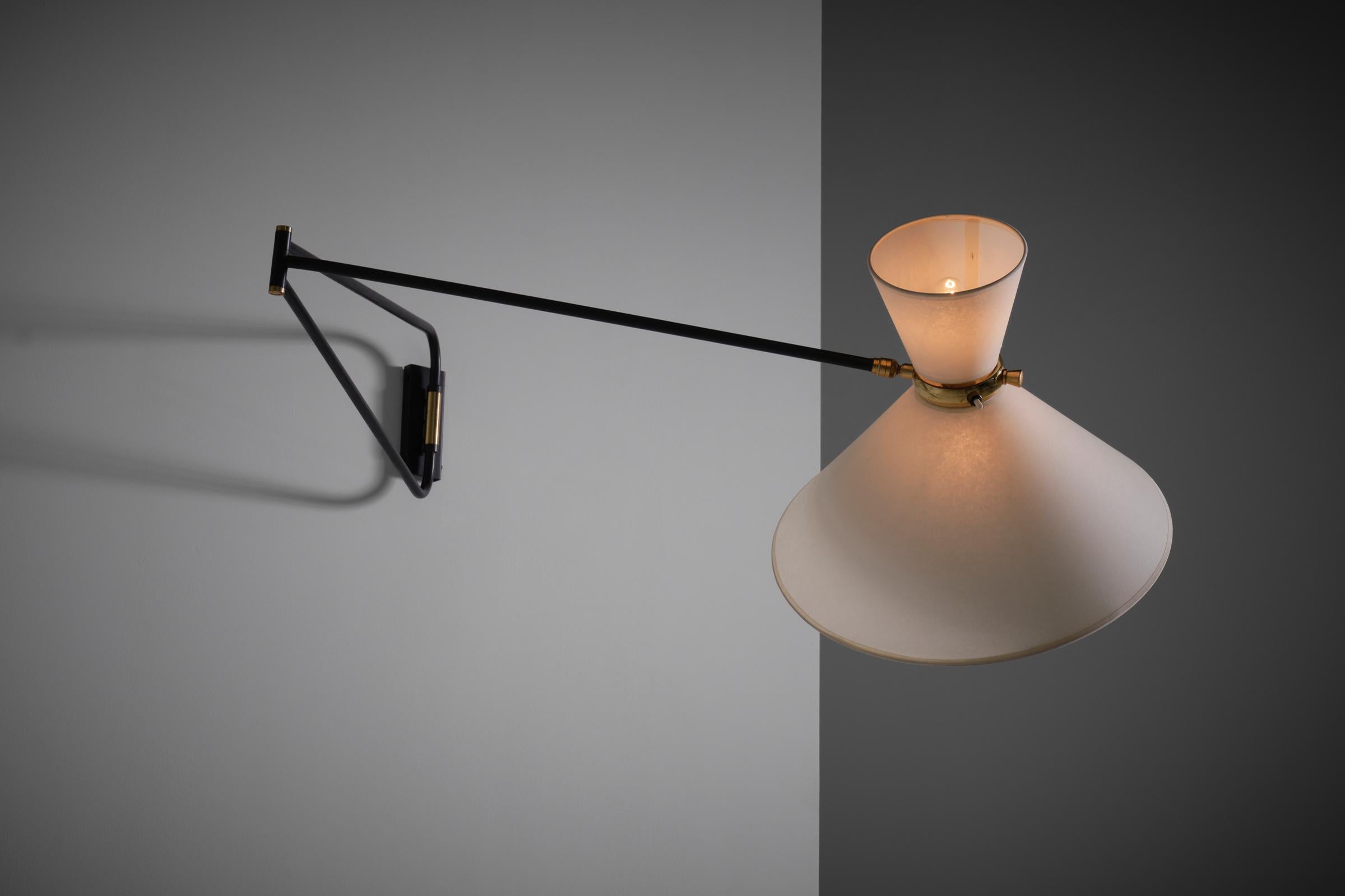 Large Adjustable Wall Lamp by Lunel, France 1950s In Good Condition In Rotterdam, NL