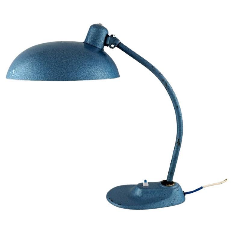 Large Adjustable Work Lamp in Original Metallic Lacquer, Industrial Design