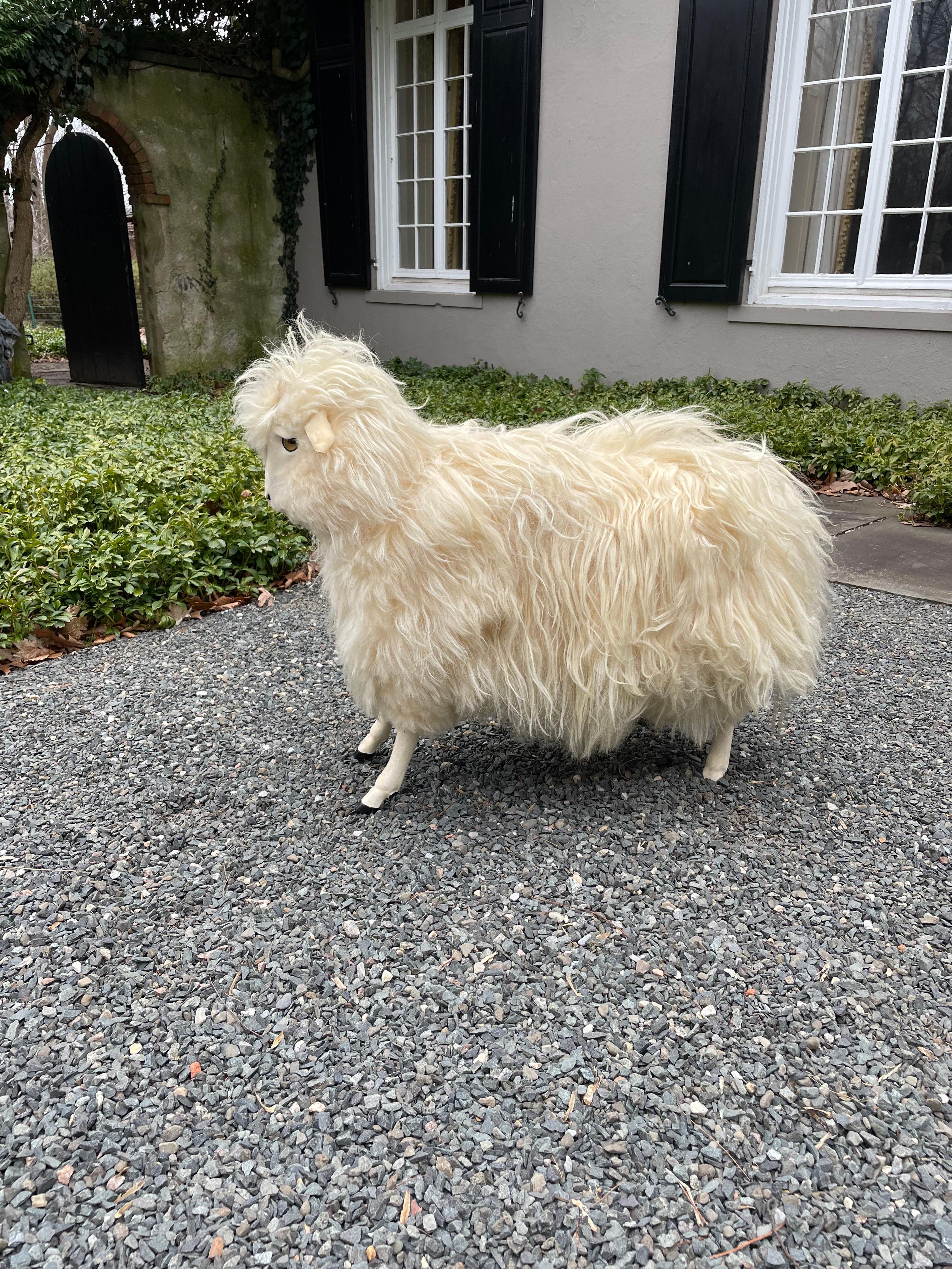 Large Adorable Vintage Lalanne Style Sheep Sculpture In Good Condition In Hopewell, NJ