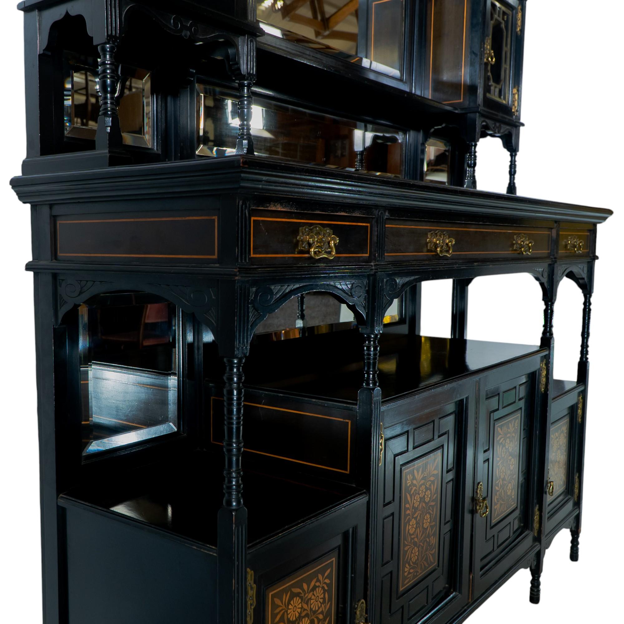 Large Aesthetic Movement Cabinet attri to Henry William Batley for Gillows For Sale 5