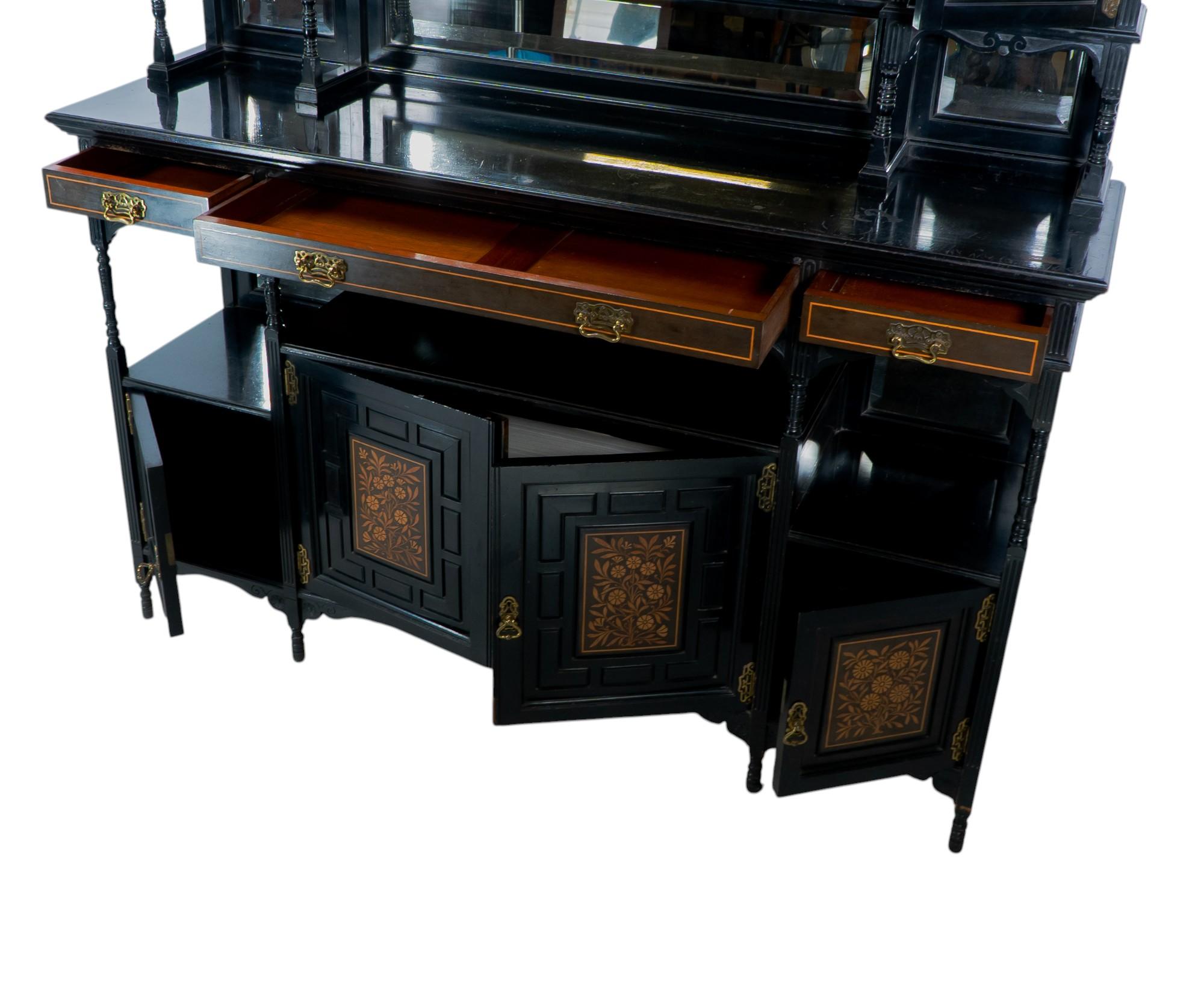 Large Aesthetic Movement Cabinet attri to Henry William Batley for Gillows For Sale 7