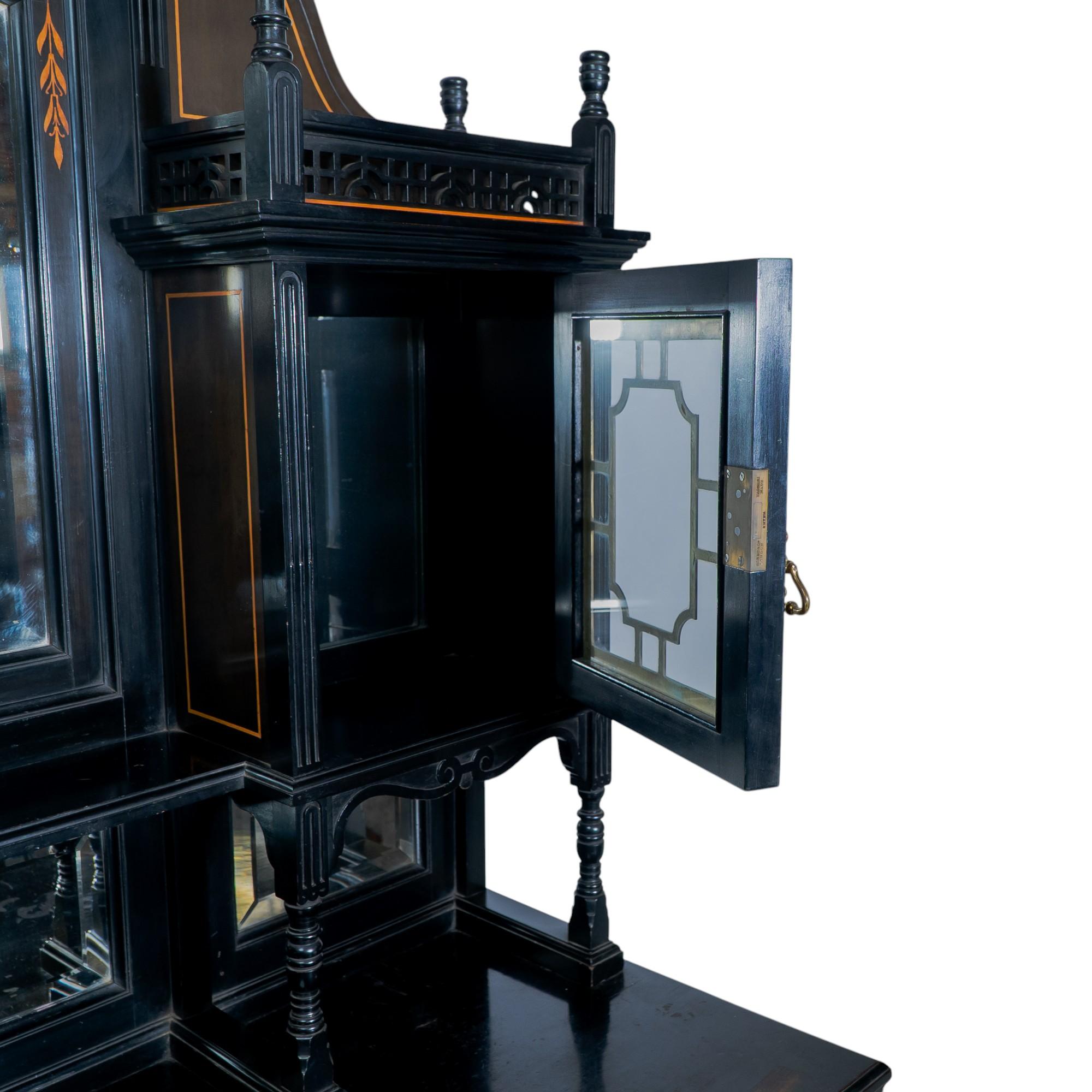 Large Aesthetic Movement Cabinet attri to Henry William Batley for Gillows For Sale 8