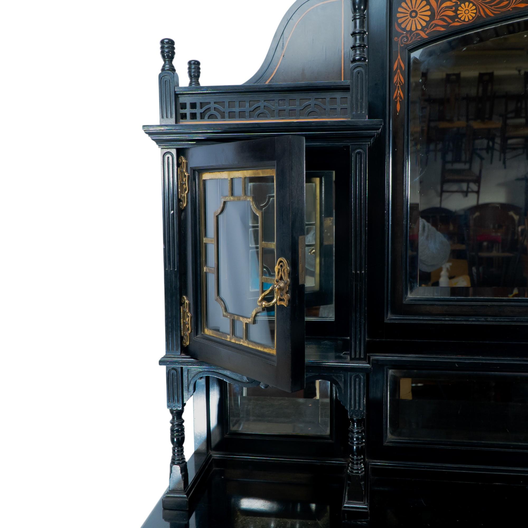 Large Aesthetic Movement Cabinet attri to Henry William Batley for Gillows For Sale 9