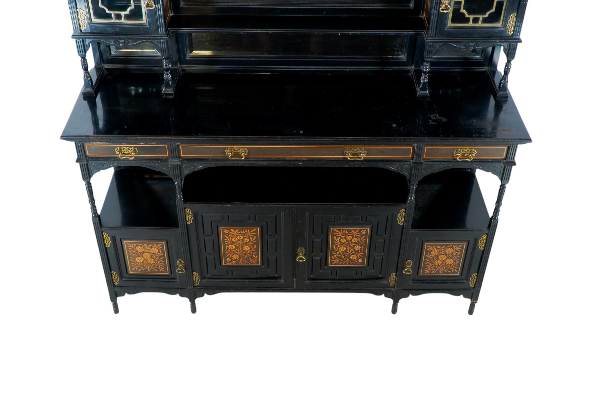 Large Aesthetic Movement Cabinet attri to Henry William Batley for Gillows For Sale 2