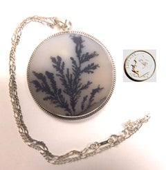 Large Aesthetically Beautiful Dendritic Agate set in Silver Pendant!
