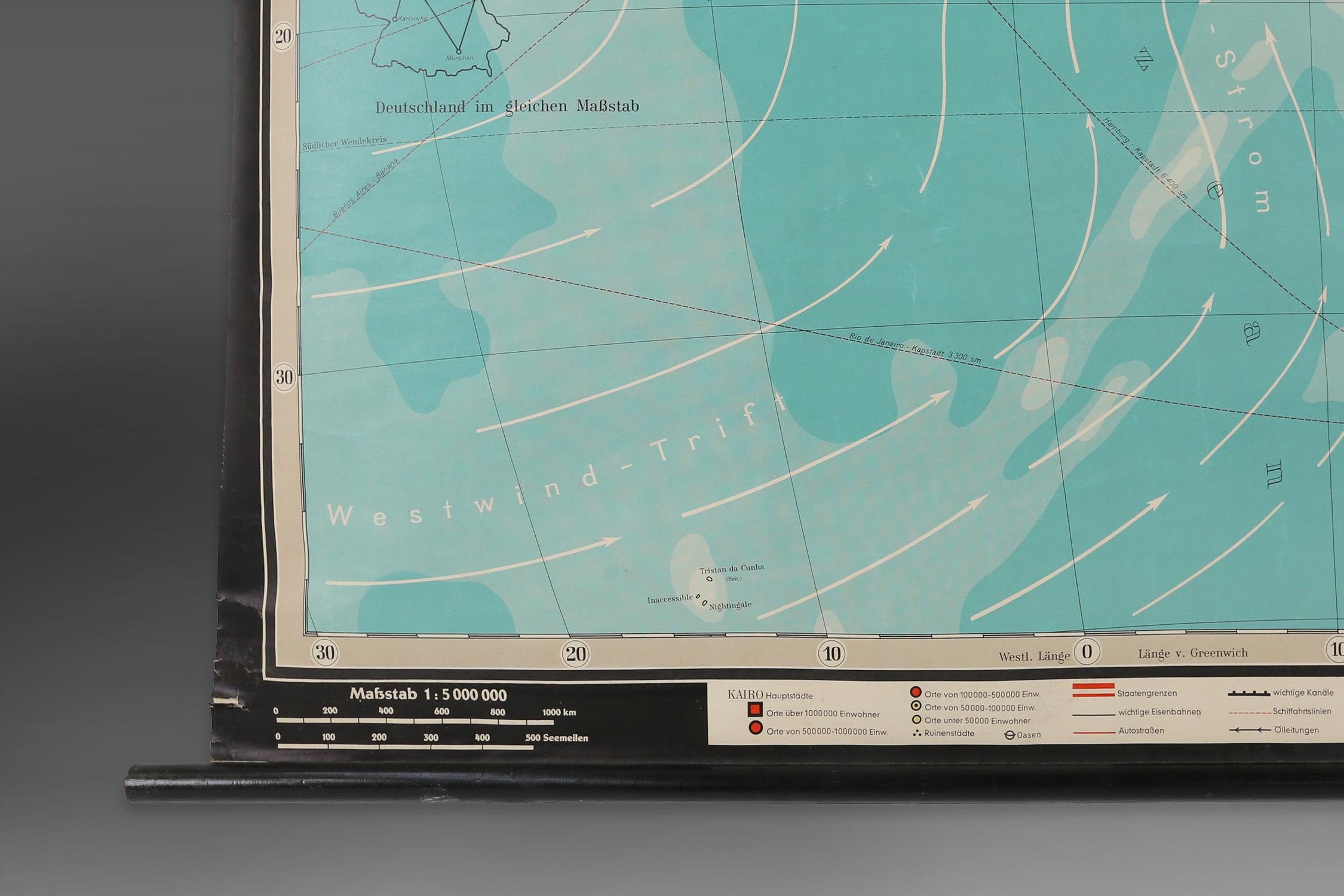 German Large Africa School Map, circa 1950