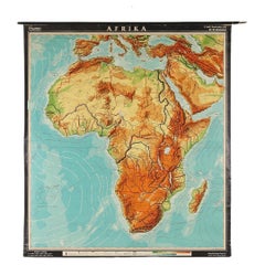 Retro Large Africa School Map, circa 1950