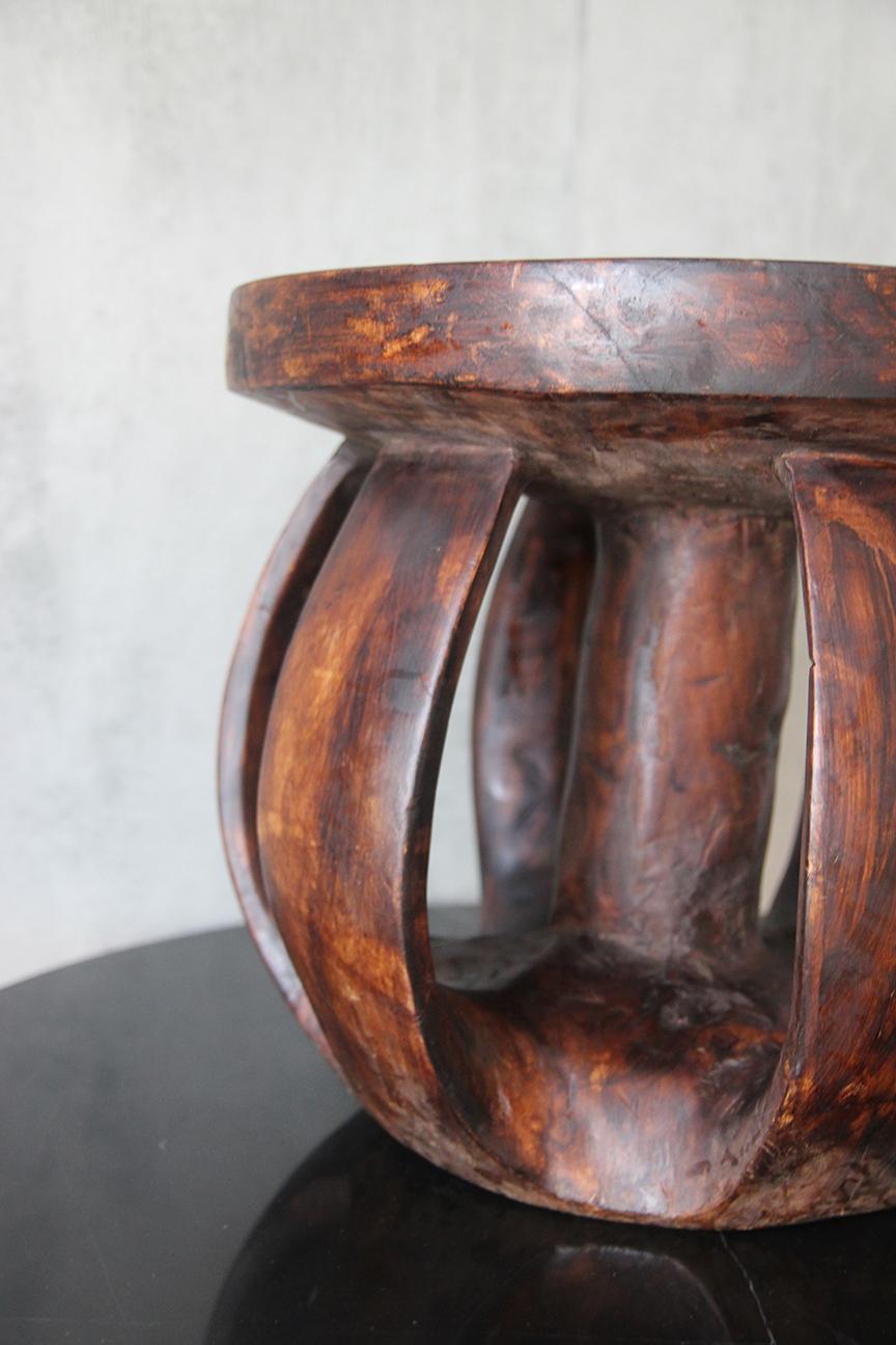 Wood Large African Baga Stool / Side Table