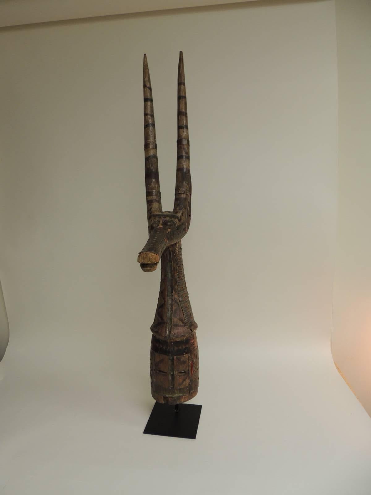 Große afrikanische Bobo oder Bwa Antilope Stammes-Skulptur auf Stand (Handgefertigt)