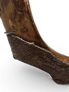 Large African Bronze Currency on Base