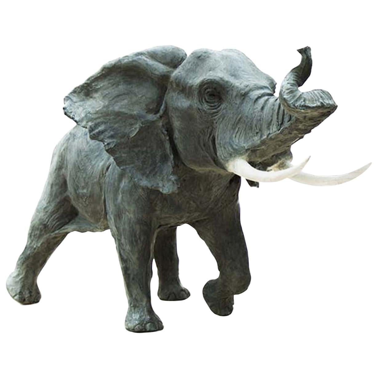 Large African Elephant Sculpture by Vincenzo Romanelli