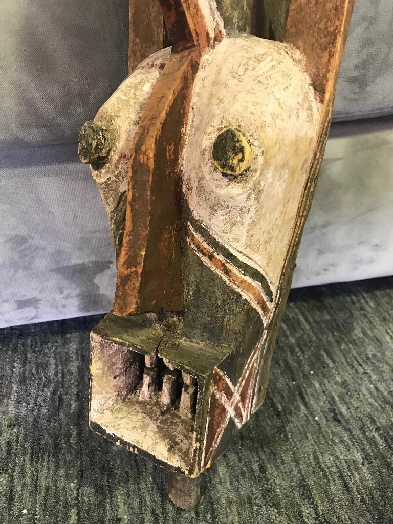 Grand masque africain Gurunsi en bois sculpté du Burkina Faso 1