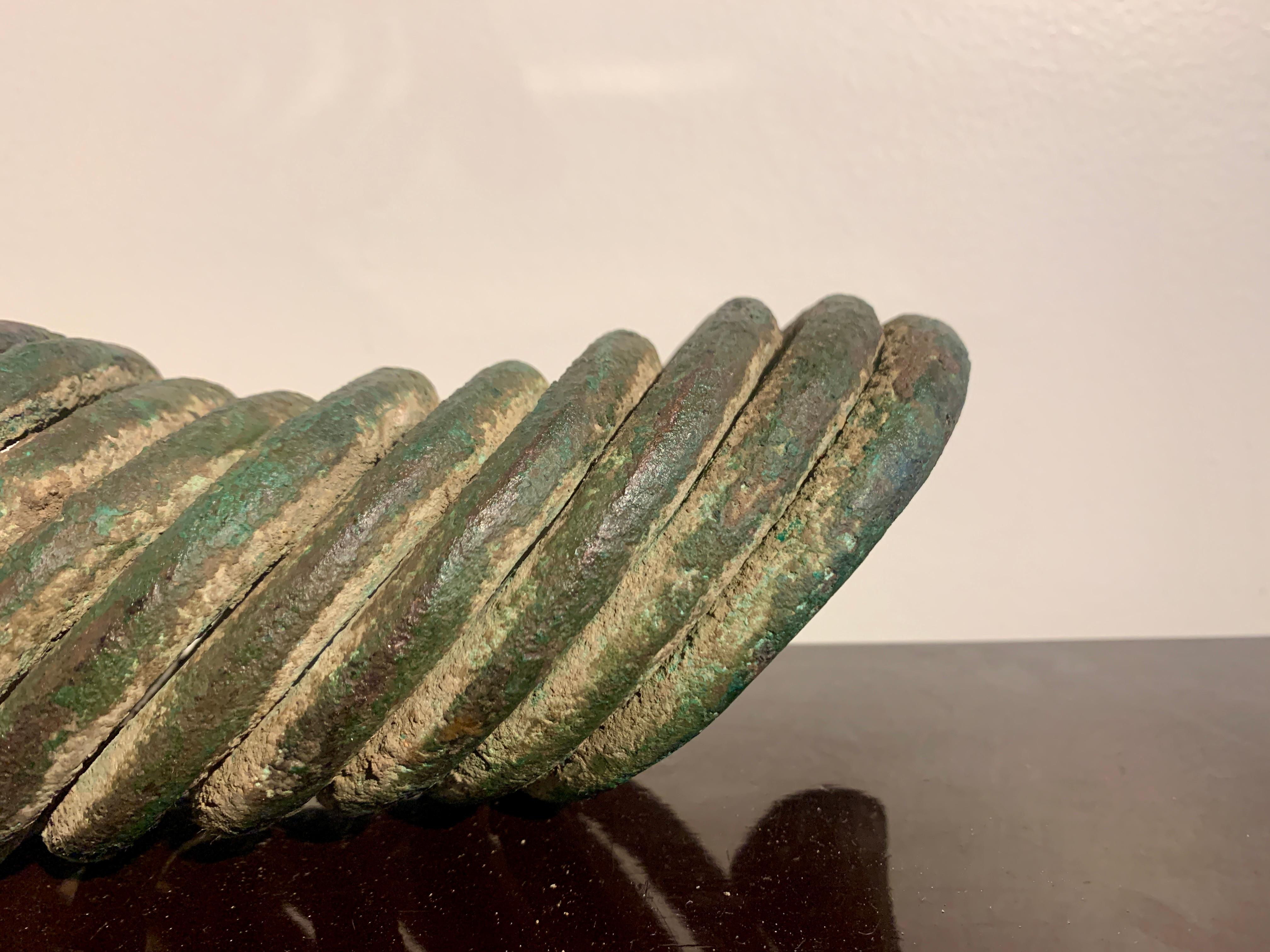 Large African Igbo Coiled Copper Manilla Currency, Early 20th Century, Nigeria In Good Condition In Austin, TX