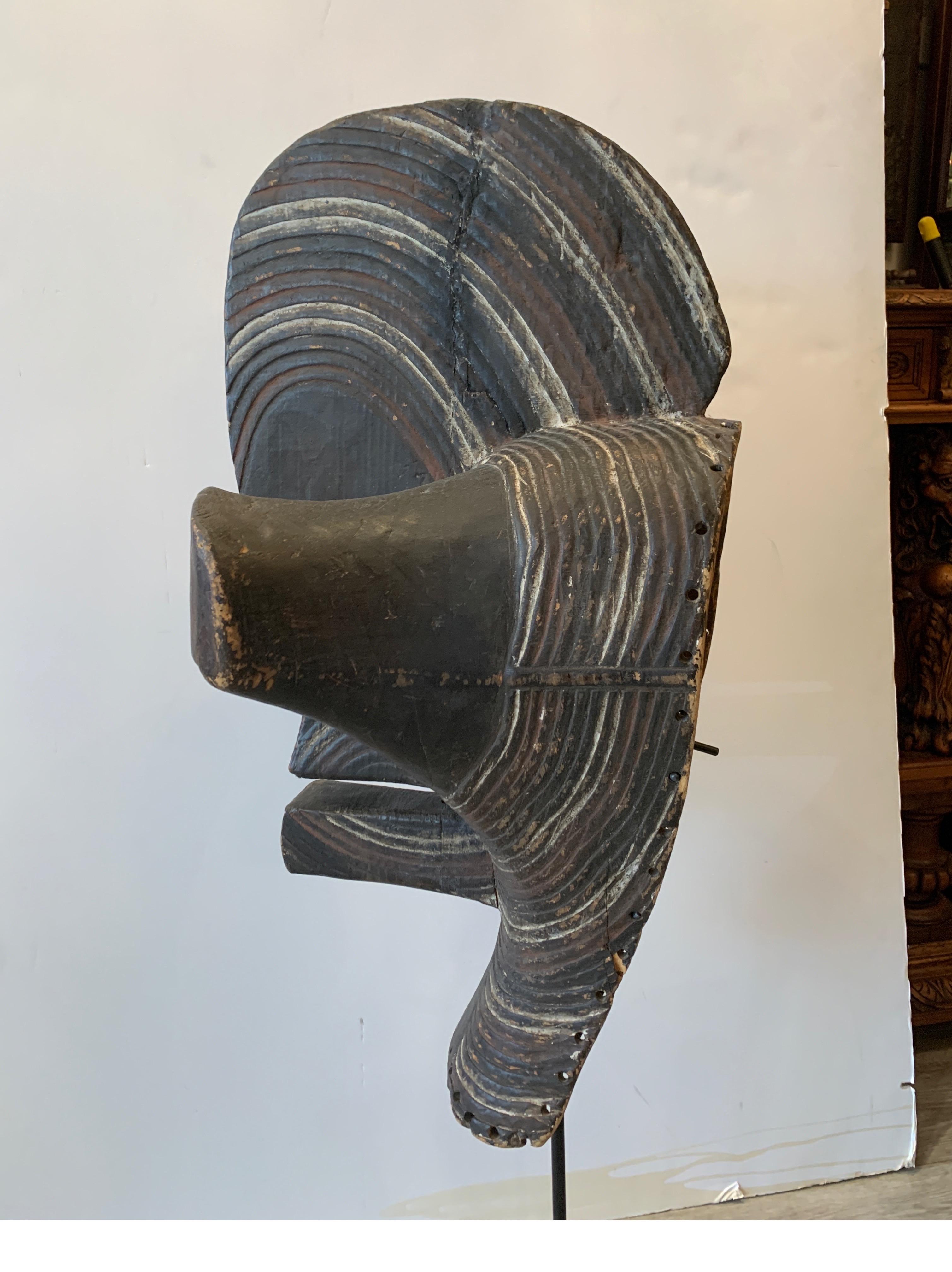 Large African Mask on Custom Stand 1