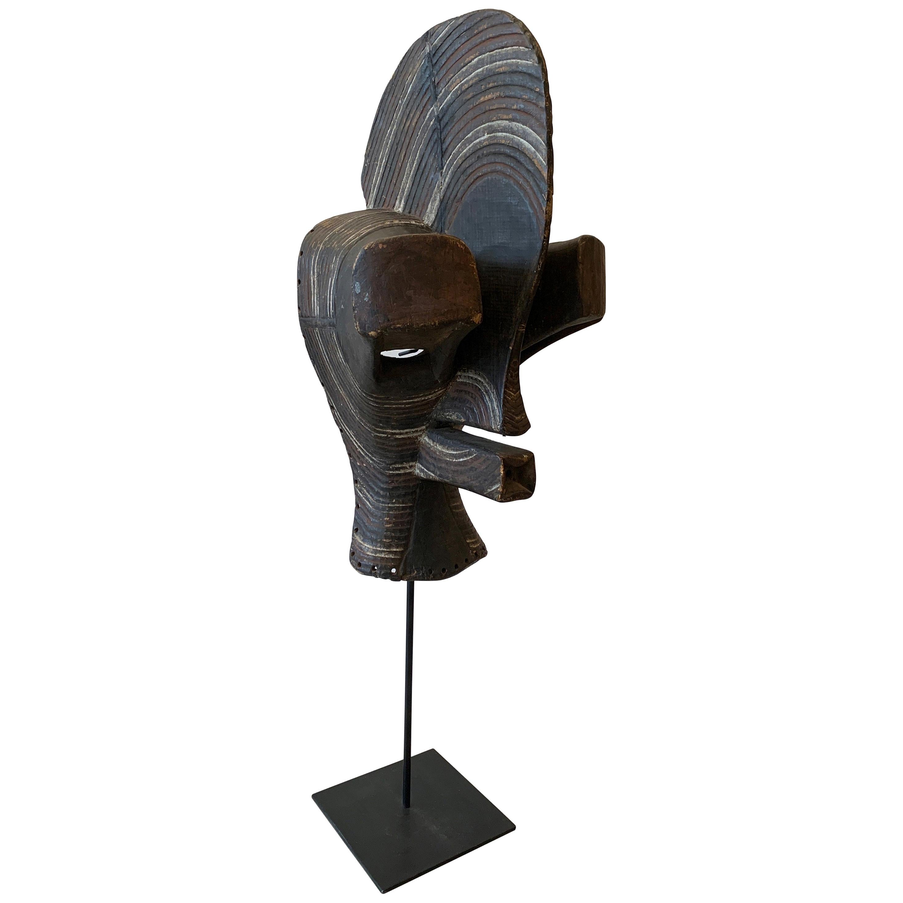 Large African Mask on Custom Stand