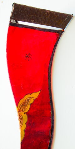 Großer Wandleuchter aus Pergament mit afrikanischen Stammeskunst-Wandschirmen