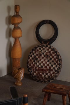Large African Wooden Baule Kple Kple Tribal Mask, Ivory Coast, Mid 20th Century