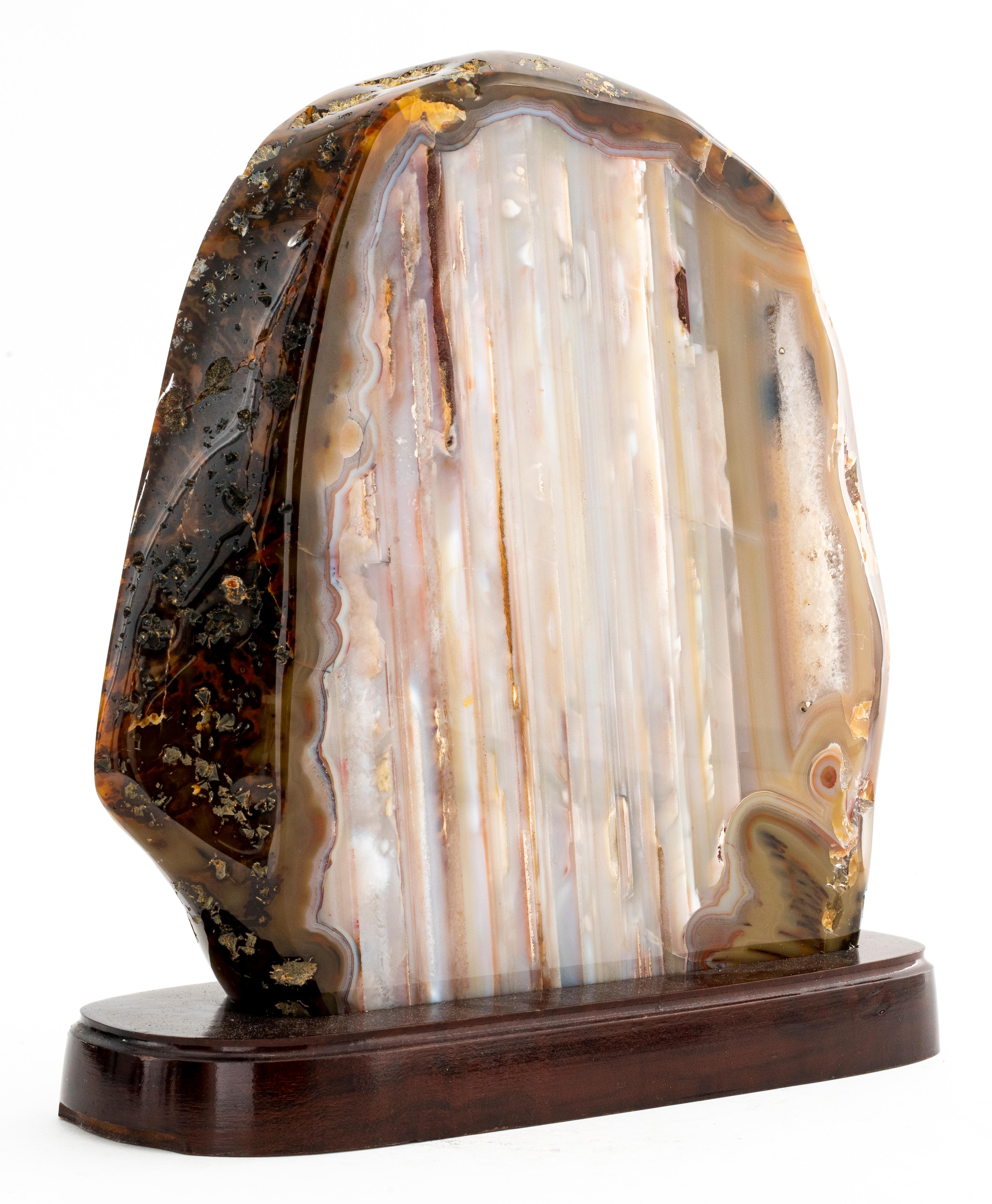 Large Agate Specimen Slab on Stand In Good Condition For Sale In New York, NY