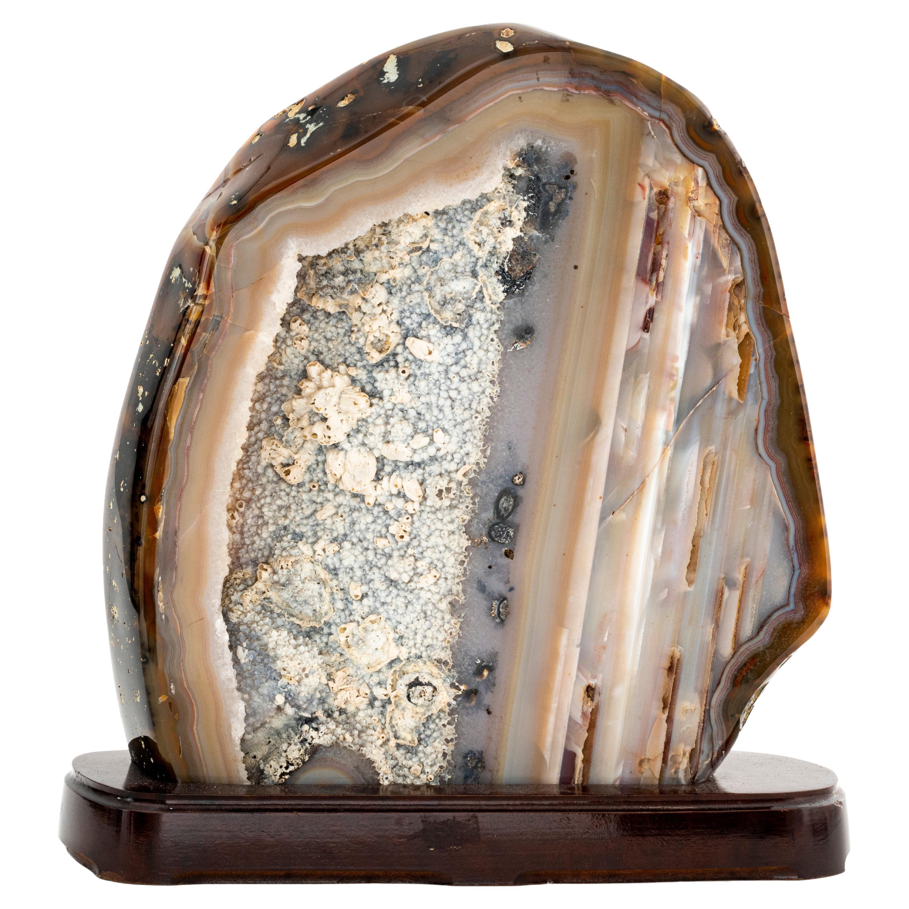 Large Agate Specimen Slab on Stand For Sale