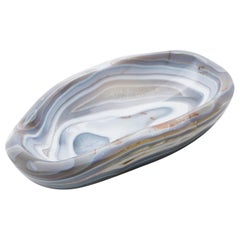 Large Agate Vide Pôche Bowl Hand Carved in Madagascar