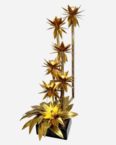 Grande lampada da terra "Agave" attribuita a Christian Techoueyres, Francia circa 1970