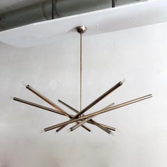 Large Aged Brass Spiral-60 Chandelier by Gallery L7
