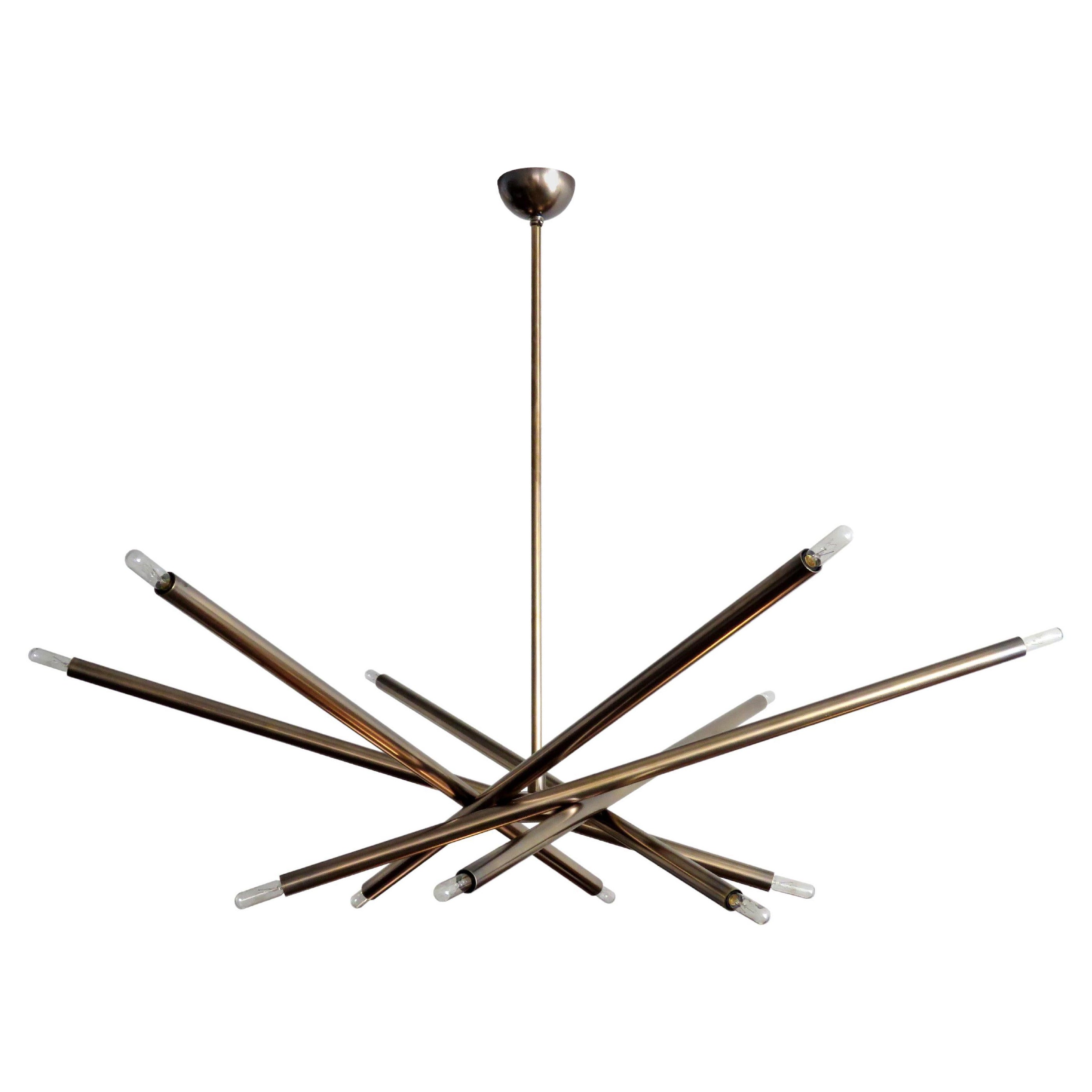 Pre-owned Gallery L7 Large Aged Brass Spiral-60 Chandelier By  In Black