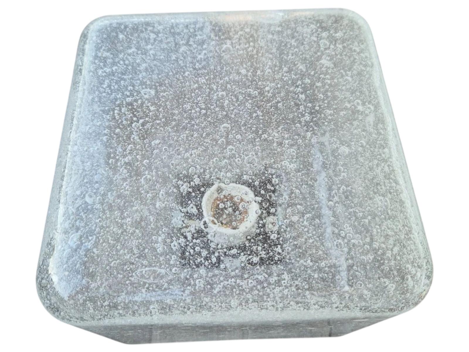 Large Air Bubble Glass Cube Flush Mount Light Fixture Doria Leuchten Germany For Sale 7