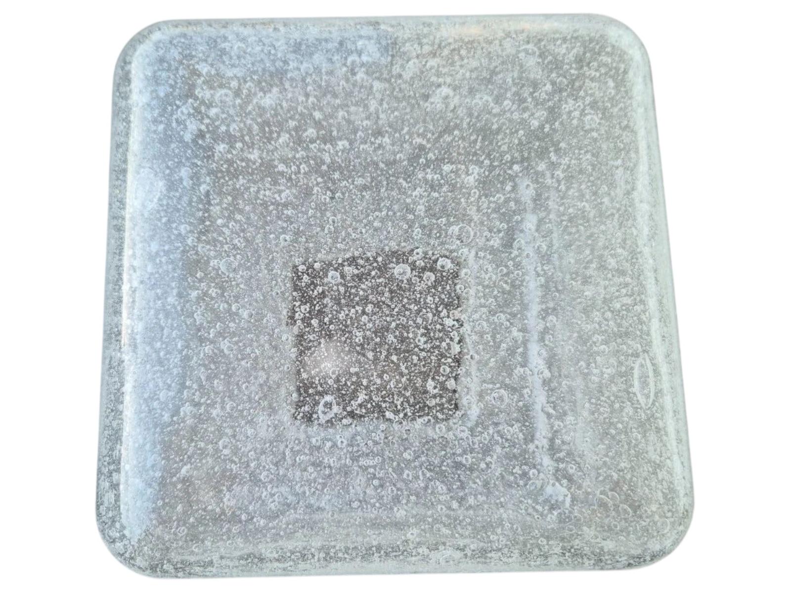 Large Air Bubble Glass Cube Flush Mount Light Fixture Doria Leuchten Germany For Sale 11