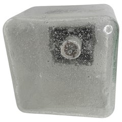 Large Air Bubble Glass Cube Flush Mount Light Fixture Doria Leuchten Germany
