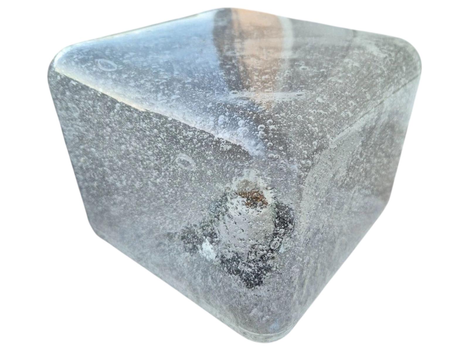Large Air Bubble Glass Cube Flush Mount Light Fixture Doria Leuchten Germany For Sale 1
