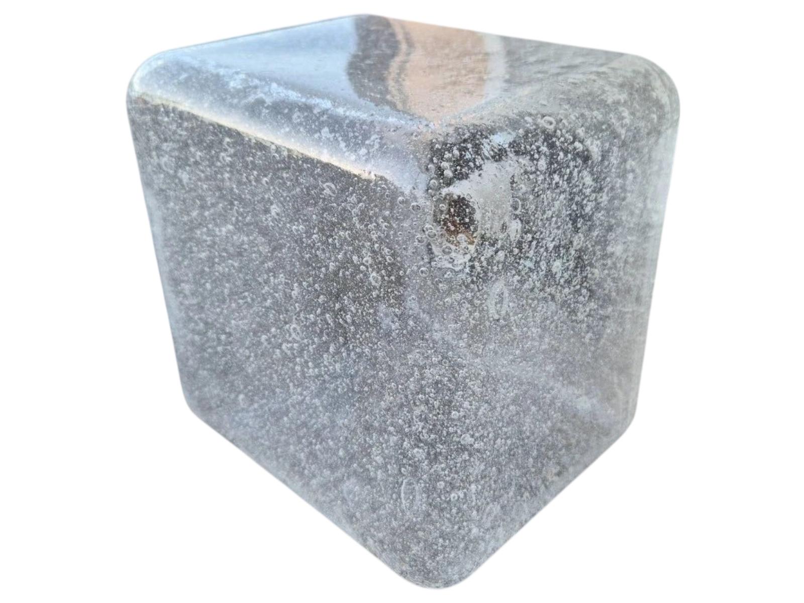 Large Air Bubble Glass Cube Flush Mount Light Fixture Doria Leuchten Germany For Sale 3