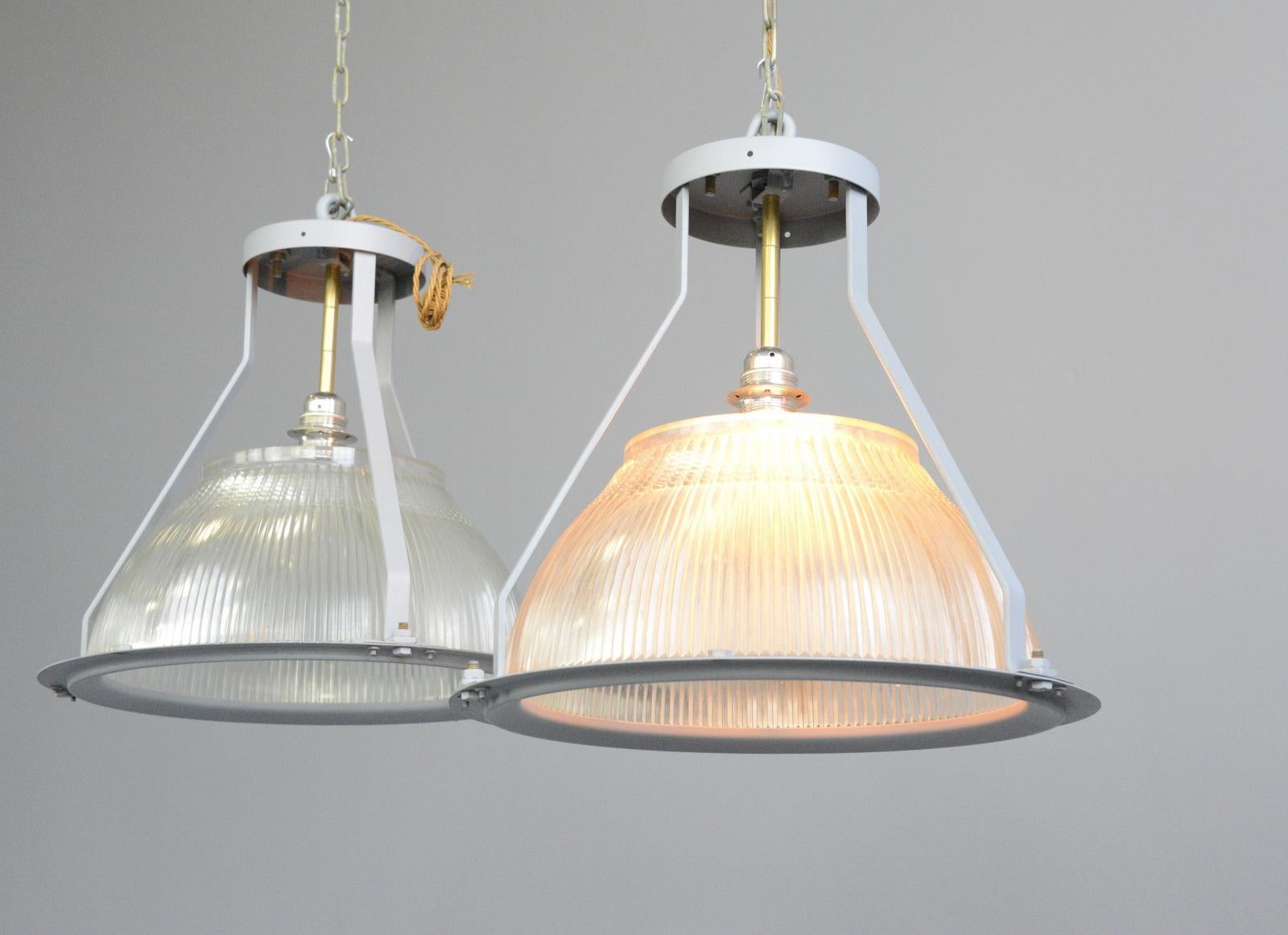 Mid-20th Century Large Aircraft Hanger Lights by Holophane, circa 1940s