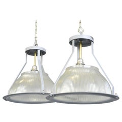 Vintage Large Aircraft Hanger Lights by Holophane, circa 1940s