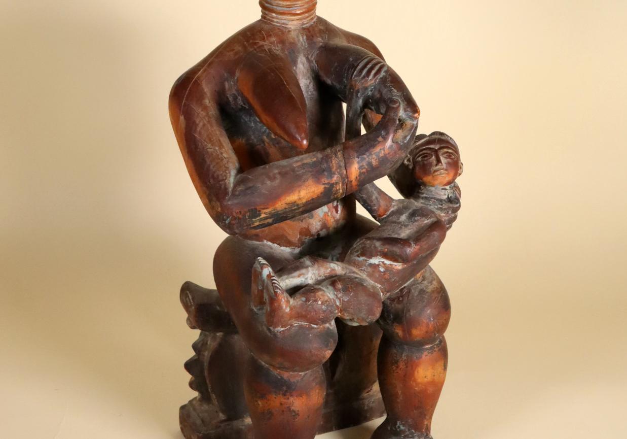 Hand-Carved Large Akan Ashanti 'Asante' or Fante Ghana Queen Mother Maternity from Shrine For Sale