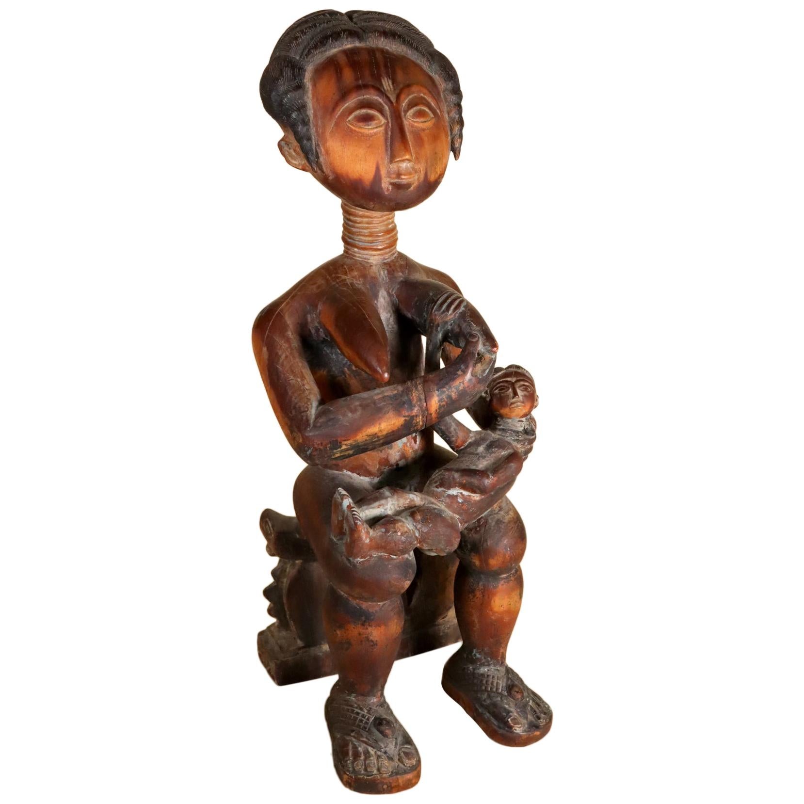 Large Akan Ashanti 'Asante' or Fante Ghana Queen Mother Maternity from Shrine For Sale
